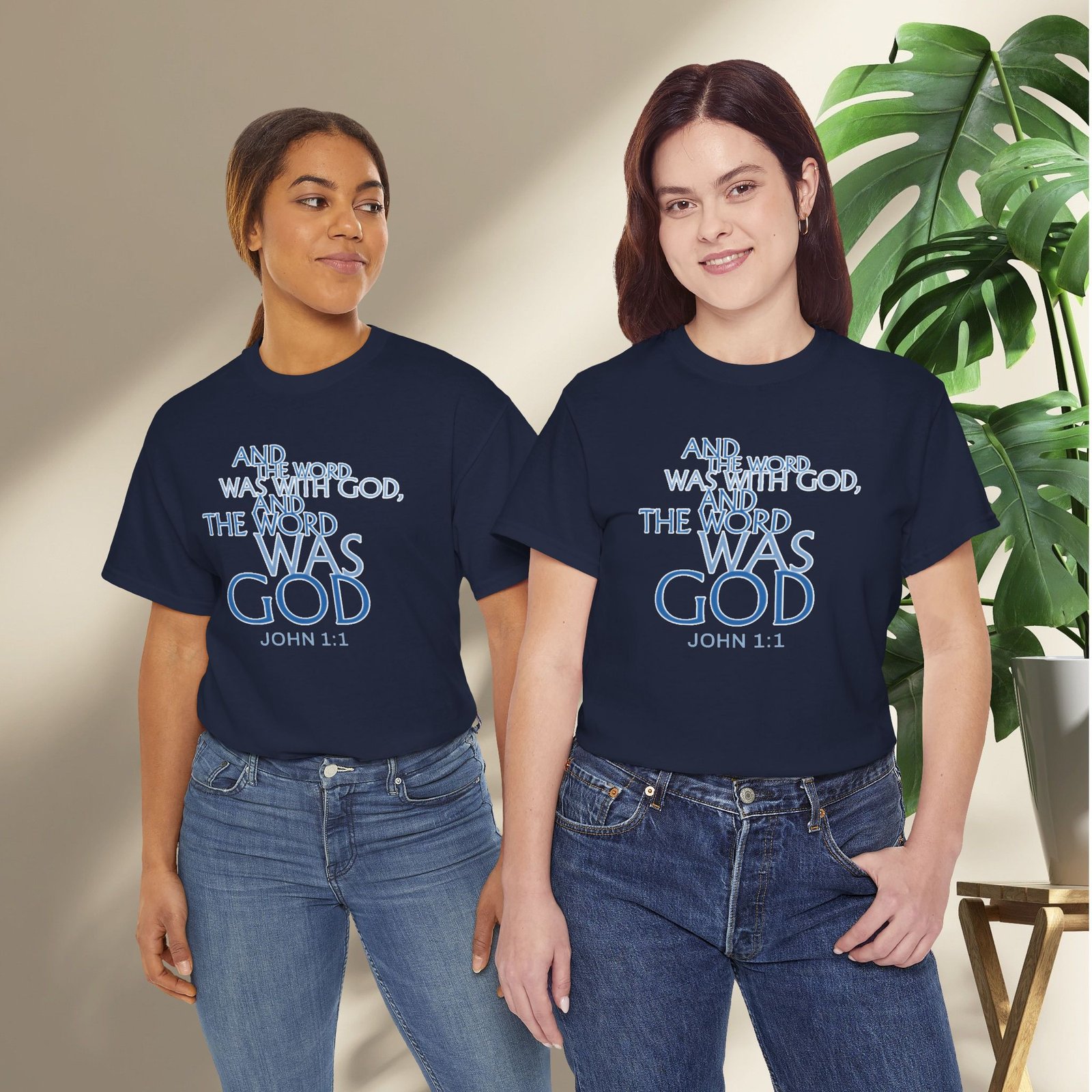 "The Word Was God" John 1:1 Unisex Scripture T-Shirt - Image 32