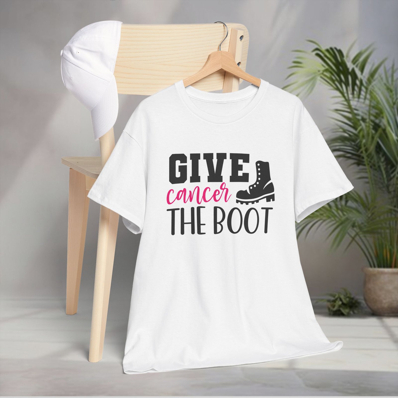 Give Cancer the Boot T-Shirt — Breast Cancer Awareness - Image 4