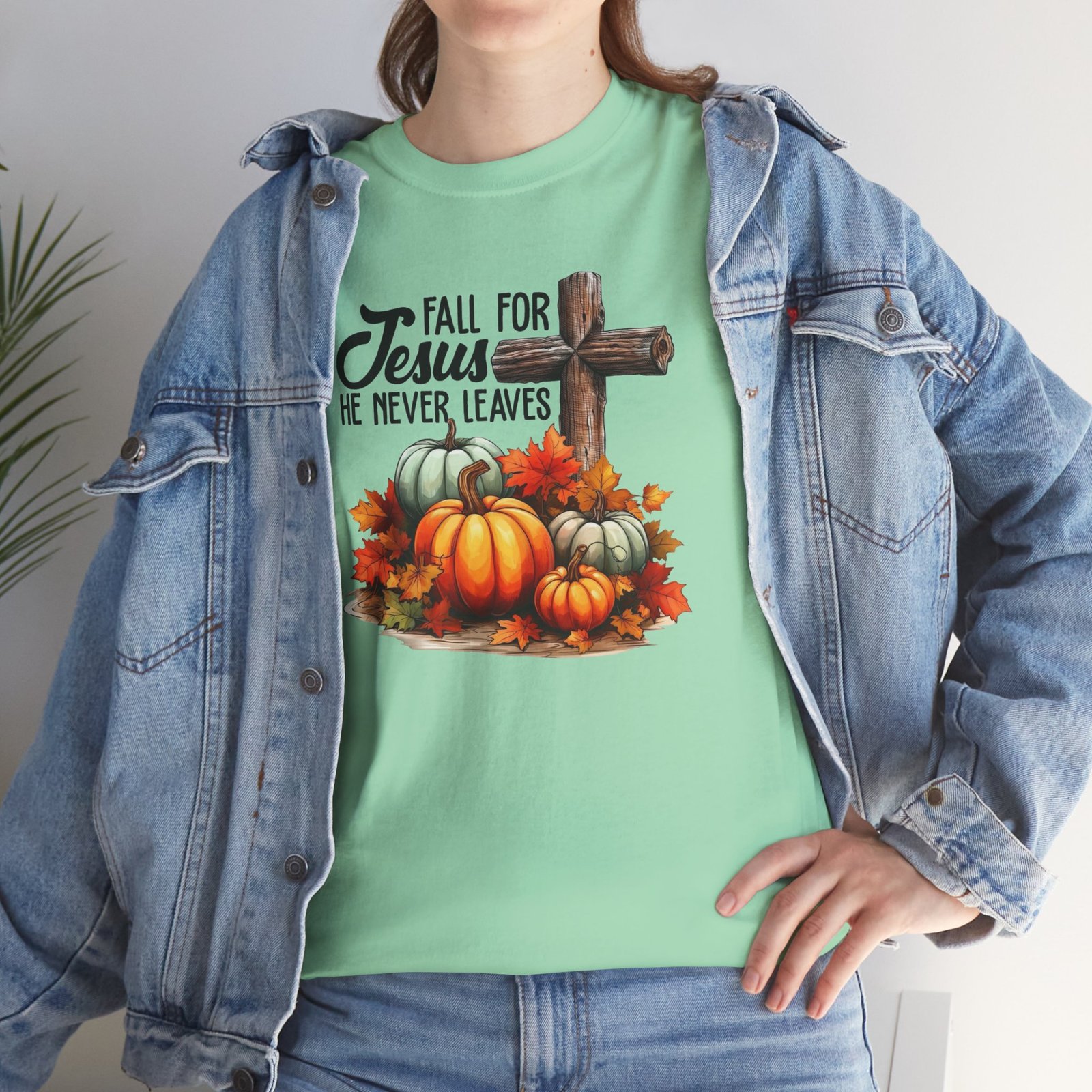 Fall for Jesus  — Pumpkin Cross Christian Unisex T-Shirt - Image 23