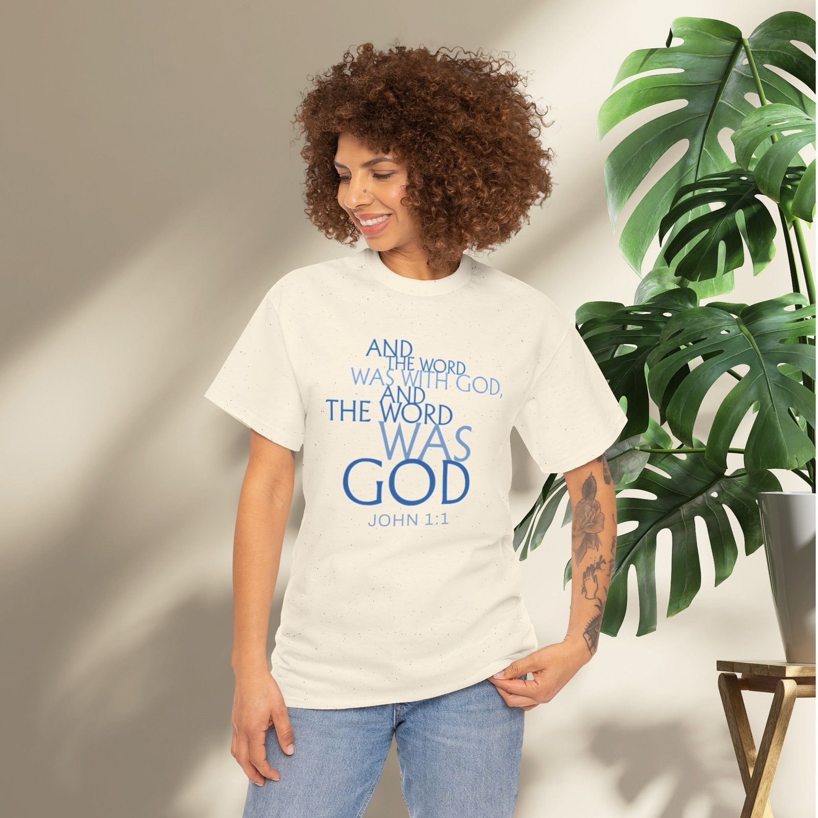 "The Word Was God" John 1:1 Unisex Scripture T-Shirt - Image 5