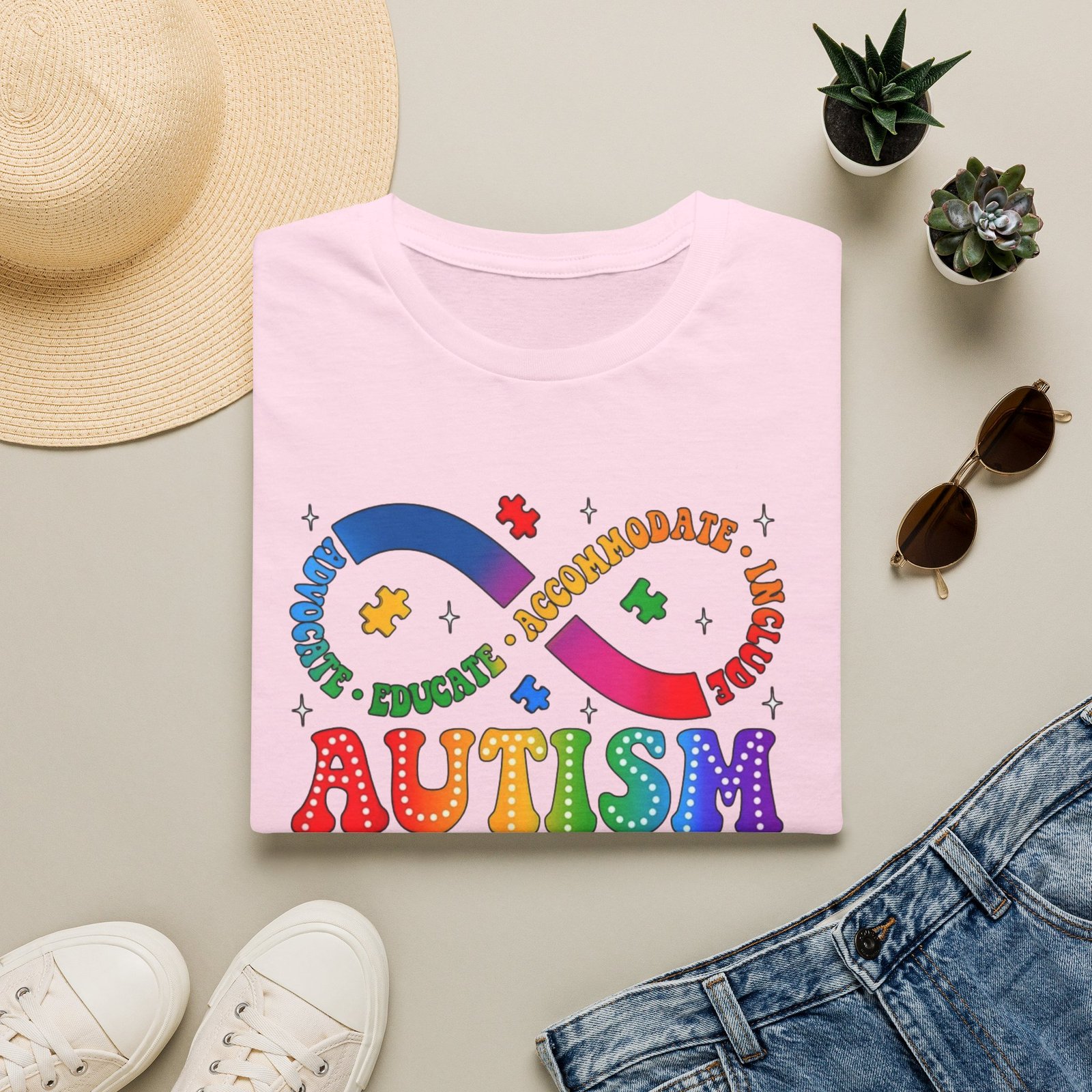 Autism Awareness Empower Ability Puzzle — Acceptance, Educate, Support T-Shirt - Image 26