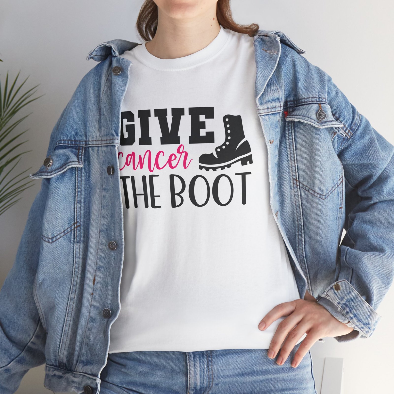 Give Cancer the Boot T-Shirt — Breast Cancer Awareness - Image 44
