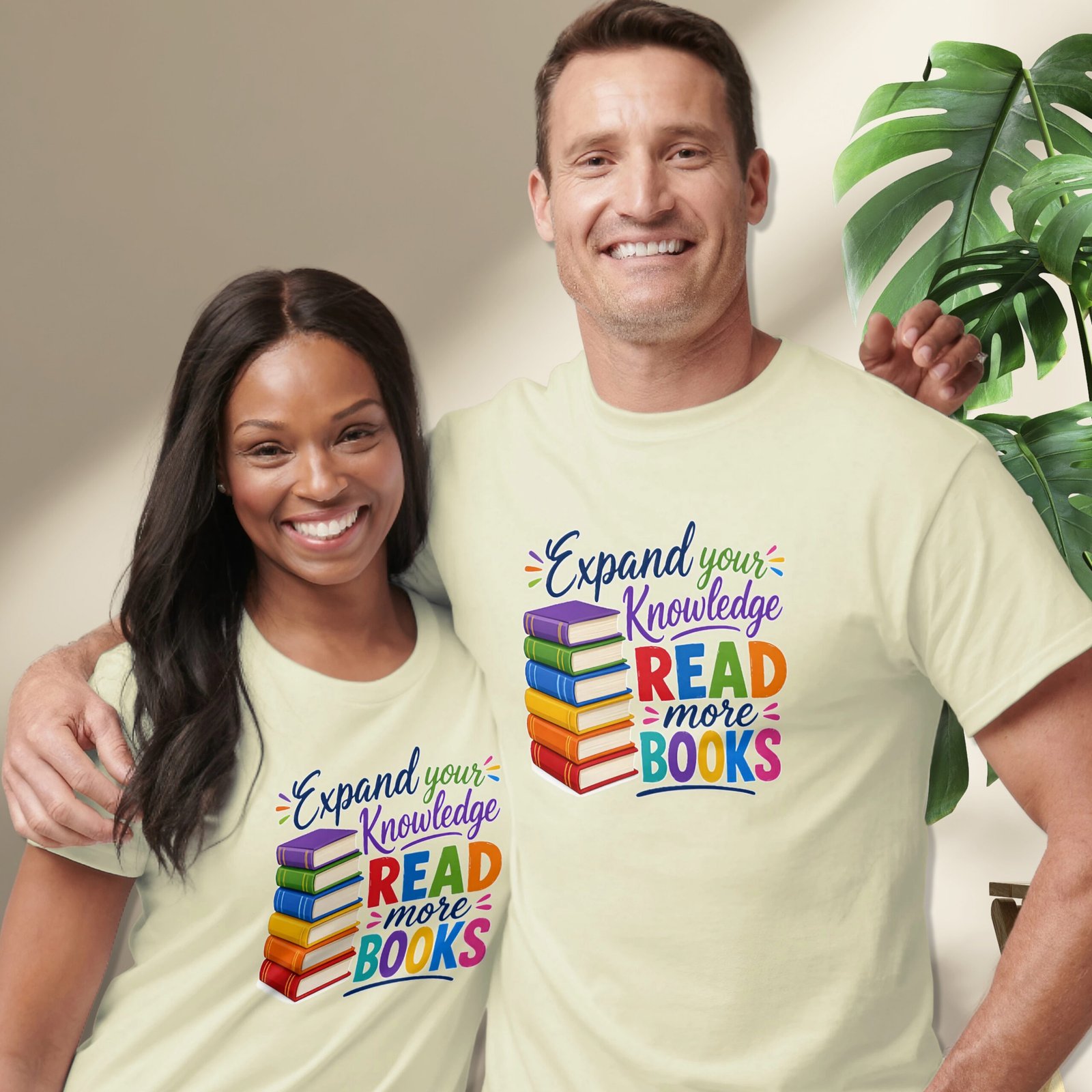 "Expand Your Knowledge" Read More Books T-Shirt - Image 1